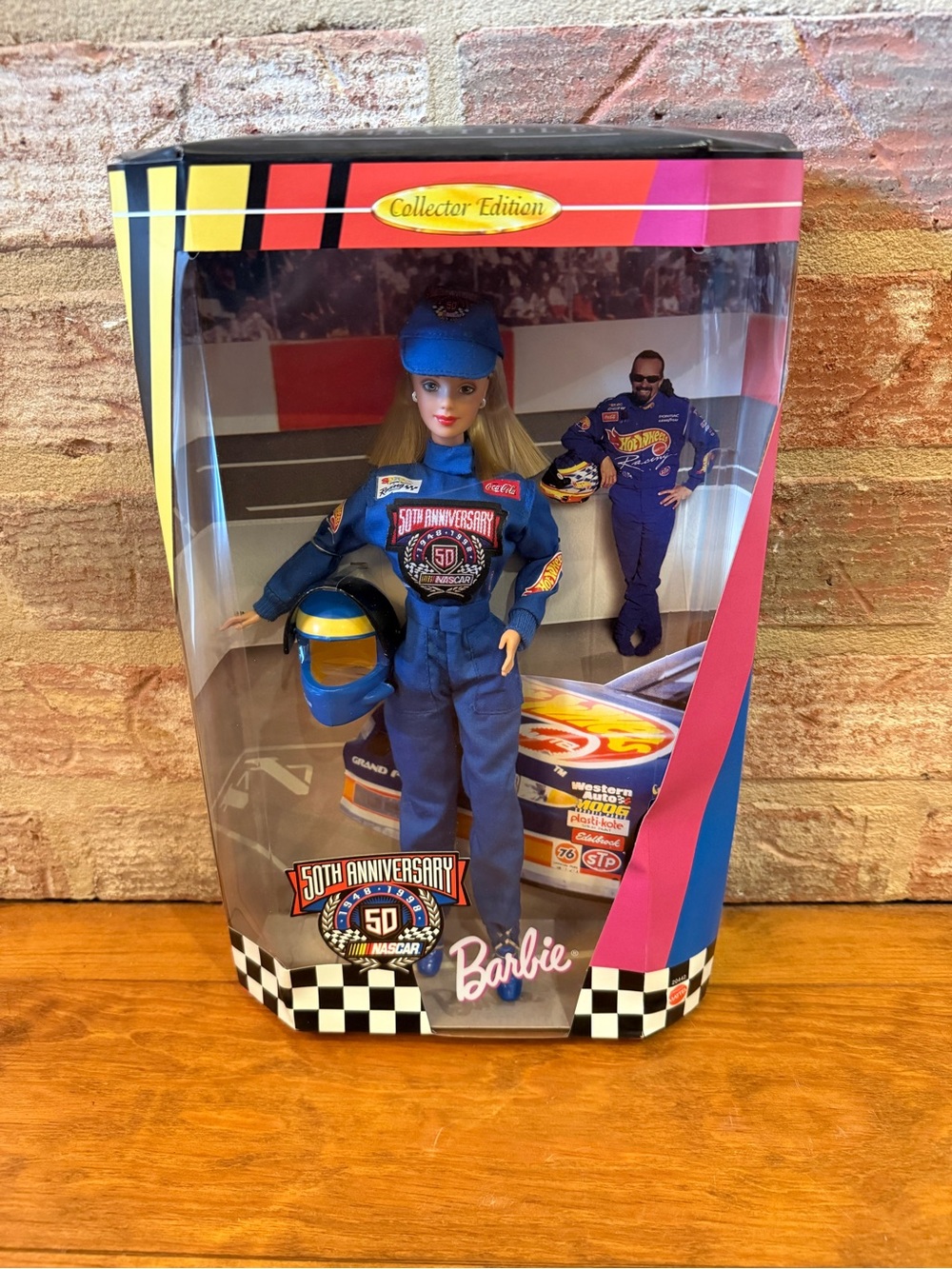 Barbie Collector Edition NASCAR Racer Doll in Blue with Yellow Helmet Trim